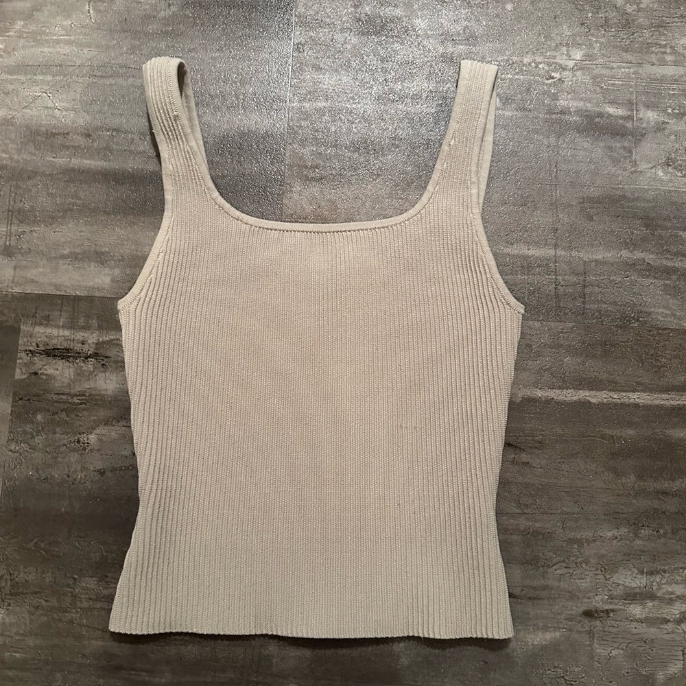Babaton Sage Ribbed Tank Top